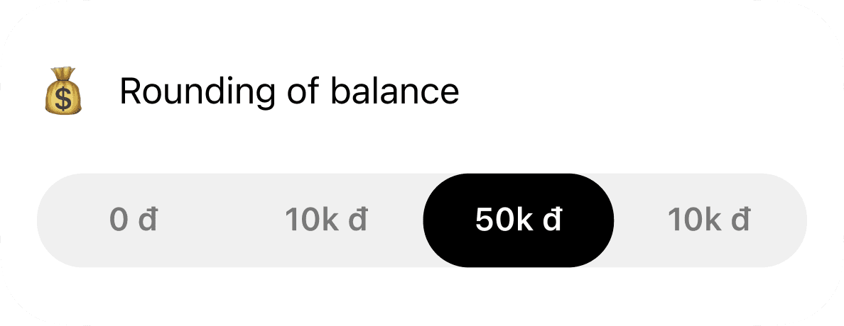 Round up the balance at the end of the day